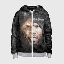 Толстовка на молнии детская 50 cent: Animal ambition, цвет: 3D-меланж