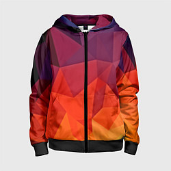 Толстовка на молнии детская Geometric, цвет: 3D-черный