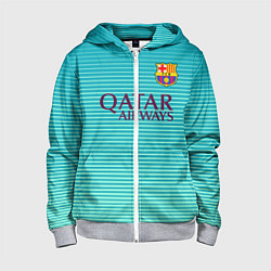Толстовка на молнии детская Barcelona FC: Aqua, цвет: 3D-меланж