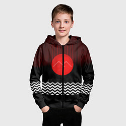 Толстовка на молнии детская Twin Peaks Sun, цвет: 3D-черный — фото 2