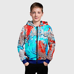 Толстовка на молнии детская Буйство красок, цвет: 3D-синий — фото 2