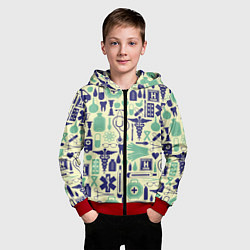 Толстовка на молнии детская Медицина, цвет: 3D-красный — фото 2