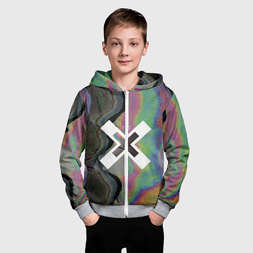 Детская толстовка на молнии The XX: Neon Colour / 3D-Меланж – фото 3