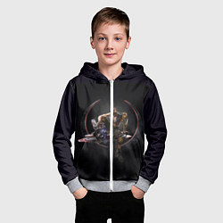 Толстовка на молнии детская Quake champions, цвет: 3D-меланж — фото 2