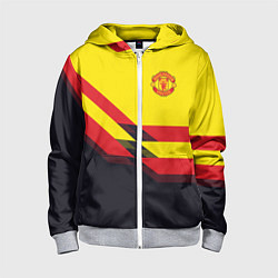 Толстовка на молнии детская Man United FC: Yellow style, цвет: 3D-меланж