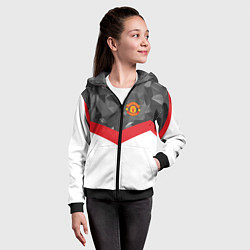 Толстовка на молнии детская Man United FC: Grey Polygons, цвет: 3D-черный — фото 2