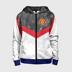 Толстовка на молнии детская Man United FC: Grey Polygons, цвет: 3D-синий