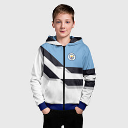 Толстовка на молнии детская Manchester City FC: White style, цвет: 3D-синий — фото 2