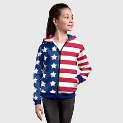 Толстовка на молнии детская USA Flag, цвет: 3D-синий — фото 2