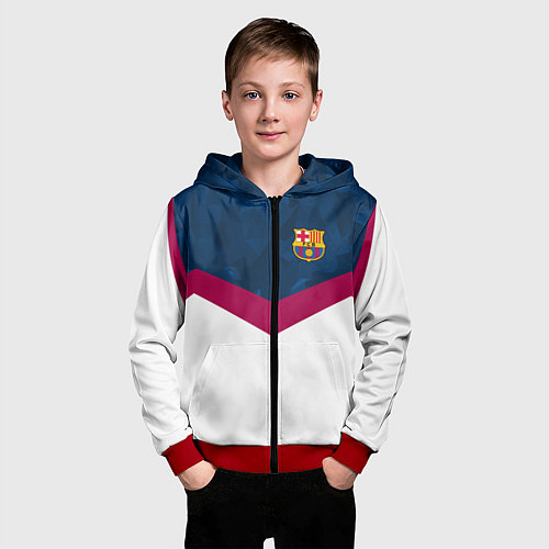 Детская толстовка на молнии Barcelona FC: Sport / 3D-Красный – фото 3