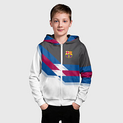 Толстовка на молнии детская Barcelona FC: White style, цвет: 3D-белый — фото 2