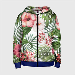 Толстовка на молнии детская Таинственный остров, цвет: 3D-синий