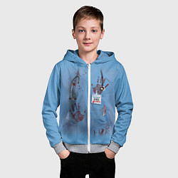 Толстовка на молнии детская Костюм врача кровь, цвет: 3D-меланж — фото 2