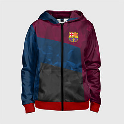 Толстовка на молнии детская FC Barcelona: Dark polygons, цвет: 3D-красный