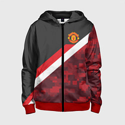 Толстовка на молнии детская Man UTD FC: Sport Camo, цвет: 3D-красный