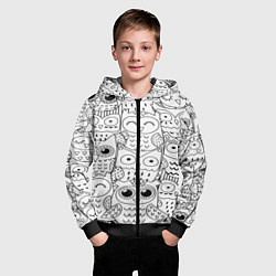 Толстовка на молнии детская Совушки: узор, цвет: 3D-черный — фото 2