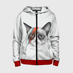 Детская толстовка на молнии David Bowie: Grumpy cat