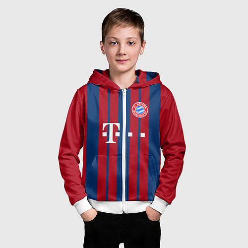 Детская толстовка на молнии Bayern FC: Original 2018 / 3D-Белый – фото 3