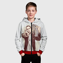 Толстовка на молнии детская Eminem: Street Music, цвет: 3D-красный — фото 2