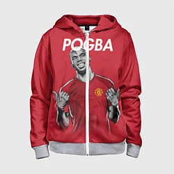 Толстовка на молнии детская FC MU: Pogba, цвет: 3D-меланж