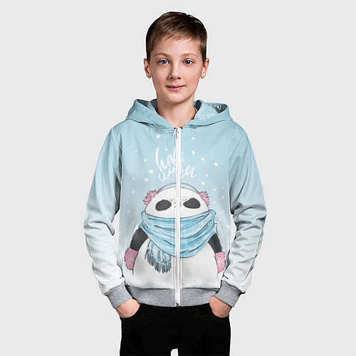 Детская толстовка на молнии Hate Winter / 3D-Меланж – фото 3