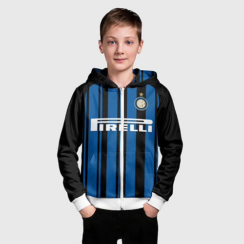 Детская толстовка на молнии Inter FC: Home 17/18 / 3D-Белый – фото 3