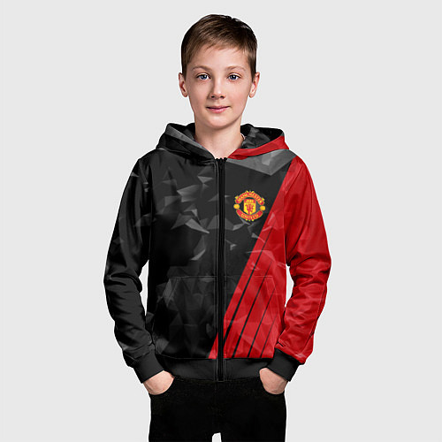 Детская толстовка на молнии FC Manchester United: Abstract / 3D-Черный – фото 3