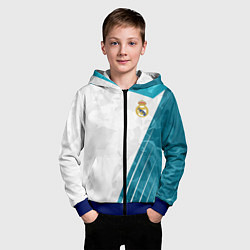 Толстовка на молнии детская FC Real Madrid: Abstract, цвет: 3D-синий — фото 2