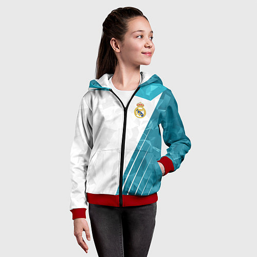 Детская толстовка на молнии FC Real Madrid: Abstract / 3D-Красный – фото 4