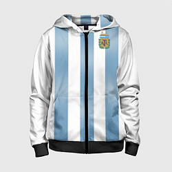 Толстовка на молнии детская Сборная Аргентины: ЧМ-2018, цвет: 3D-черный
