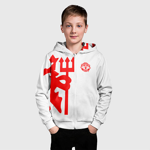 Детская толстовка на молнии FCMU Devil / 3D-Белый – фото 3