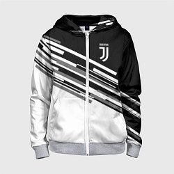 Толстовка на молнии детская FC Juventus: B&W Line, цвет: 3D-меланж