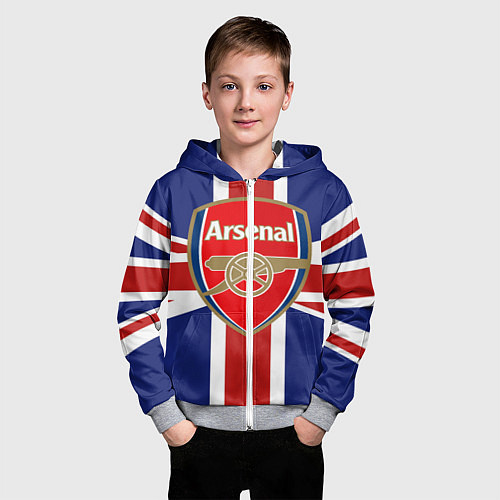 Детская толстовка на молнии FC Arsenal: England / 3D-Меланж – фото 3