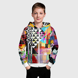 Толстовка на молнии детская RGB Geometry, цвет: 3D-белый — фото 2