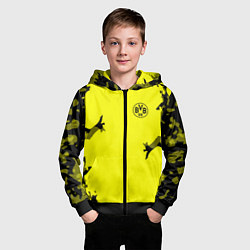 Толстовка на молнии детская FC Borussia Dortmund: Yellow Original, цвет: 3D-черный — фото 2