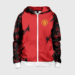 Толстовка на молнии детская FC Manchester United: Red Original, цвет: 3D-белый