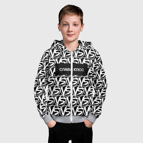 Детская толстовка на молнии Versus Battle: Слава КПСС / 3D-Меланж – фото 3