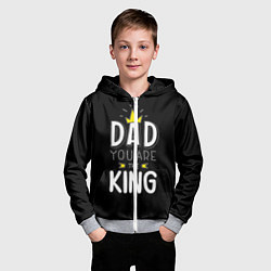 Толстовка на молнии детская Dad you are the King, цвет: 3D-меланж — фото 2