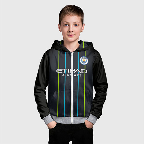 Детская толстовка на молнии FC Manchester City: Away 18/19 / 3D-Меланж – фото 3