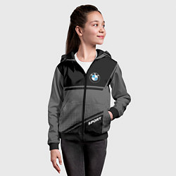 Толстовка на молнии детская BMW SPORT БМВ СПОРТ, цвет: 3D-черный — фото 2
