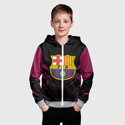 Детская толстовка на молнии Barcelona FC: Sport Fashion / 3D-Меланж – фото 3