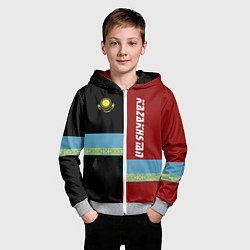 Толстовка на молнии детская Kazakhstan, цвет: 3D-меланж — фото 2