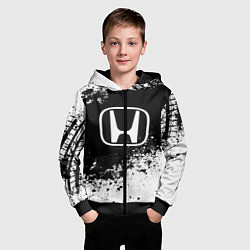 Толстовка на молнии детская Honda: Black Spray, цвет: 3D-черный — фото 2