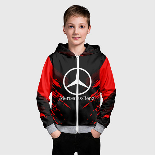 Детская толстовка на молнии Mercedes-Benz: Red Anger / 3D-Меланж – фото 3