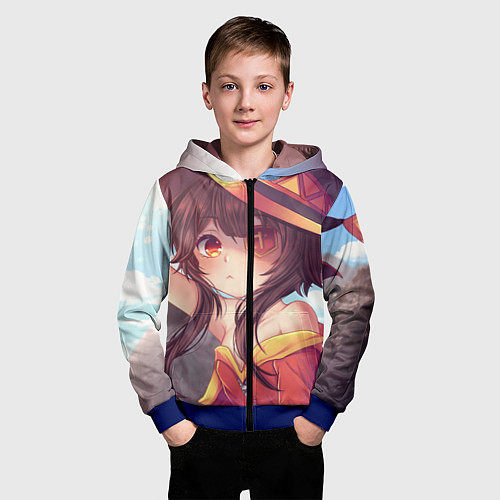 Детская толстовка на молнии KonoSuba / 3D-Синий – фото 3