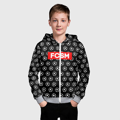 Детская толстовка на молнии FCSM Supreme / 3D-Меланж – фото 3