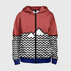 Толстовка на молнии детская Горы Твин Пикс, цвет: 3D-синий