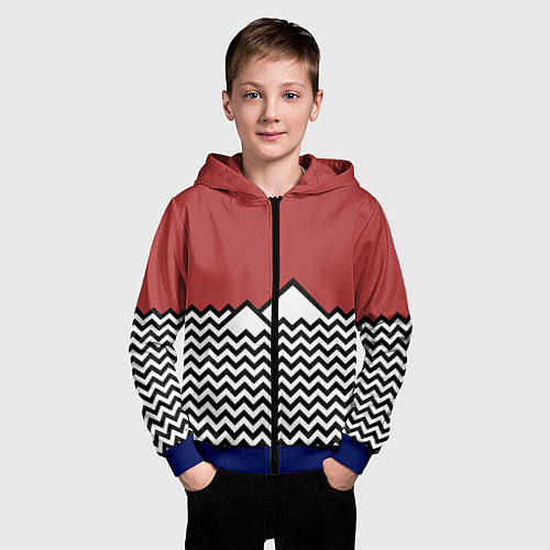 Детская толстовка на молнии Горы Твин Пикс / 3D-Синий – фото 3