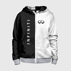 Толстовка на молнии детская Infiniti: Black & White, цвет: 3D-меланж