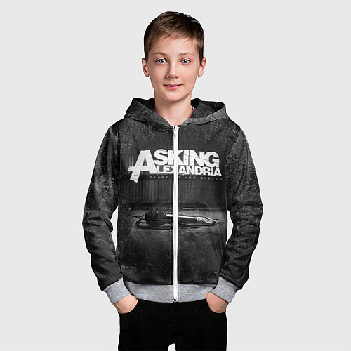 Детская толстовка на молнии Asking Alexandria: Black Micro / 3D-Меланж – фото 3